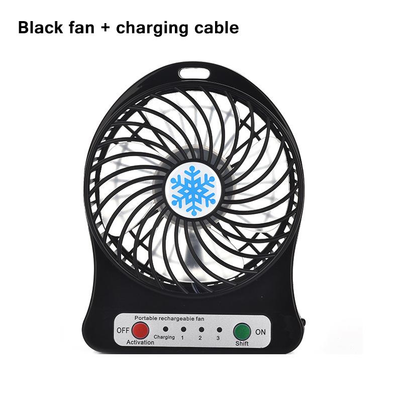 

Портативный мини-вентилятор с воздушным охлаждением, USB-заряжаемые настольные вентиляторы, 3 режима регулирования скорости, летний уличный чёрный