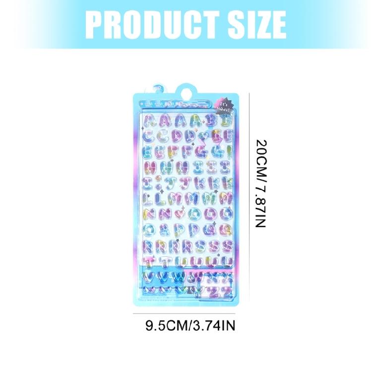 1 Sheet PVC And Epoxy Resin Letter Sticker Colorful 3D Raised Letter Detail For Kids Projects Craft User Friendly