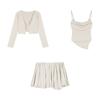 Pure Desire Style Spice Girl Suit Women's Spring Summer New Fried Street Slim and Thin Irregular Suspender Skirt Three-piece Set