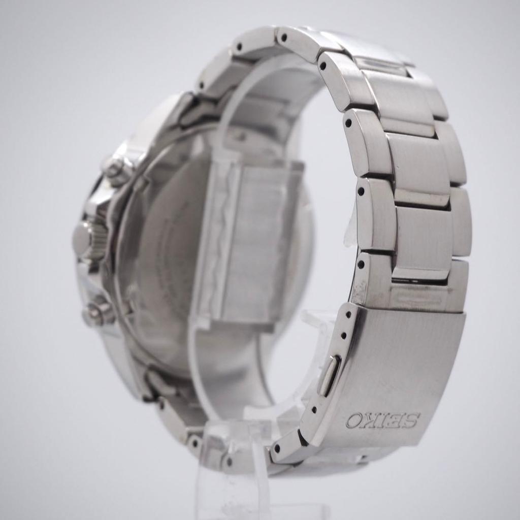 [USED]SEIKO SSC433P1 Solar Chronograph Red Bezel Black Dial Men’s Watch w/ Box