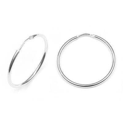 [M8914] - Silver Hoop Earrings 'Simplicity' Silver (rhodium-plated) - 35x2 Mm