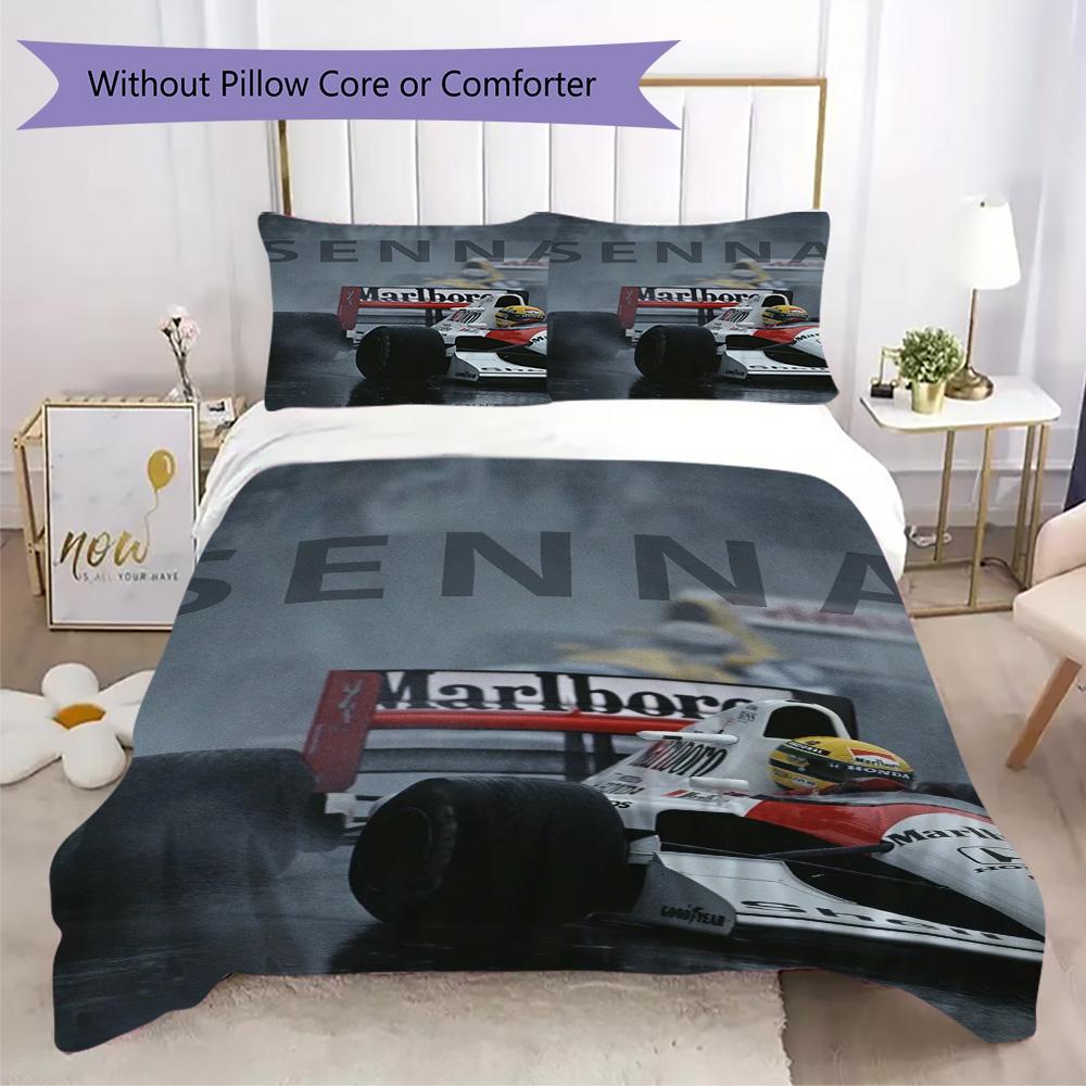 Ayrton Senna racing Pattern Bedding,Quilt Set Quilt Cover Pillowcase Home Birthday Gift (1*duvet cover+2*pillowcase,without core)NSJT0928194