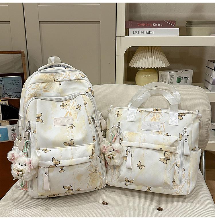 Svěží batoh s motýlím potiskem pro studenty středních a vysokých škol – Velká kapacita, národní styl, literární design pro fanoušky