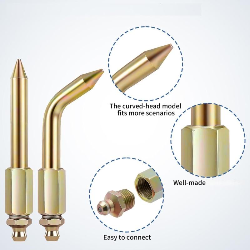 Accuracy Grease Dispenser Kit Strong Steel Nozzles Needle Adapters Couplers For Accurate Grease Control In Confined Areas