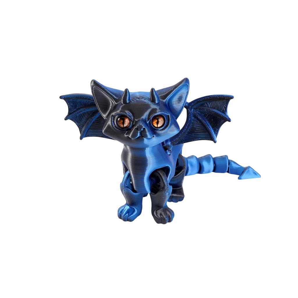 16cm3D Printed Angel Demons Cat Movable Joint Cute Pet Desktop Cute Toy Decompression Ornaments Blind Boxs