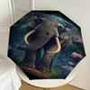 1pc Elephant Forest Decor Automatic Open/Close Umbrella, Folding Compact Umbrella with Lightweight Design for Women/Men Yy251028172