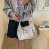 Mřížkovaná Crossbody taška přes rameno, Korejská stahovací nylonová dámská taška přes rameno, Velkokapacitní kostkovaná pruhovaná studentská dojíždějící školní taška