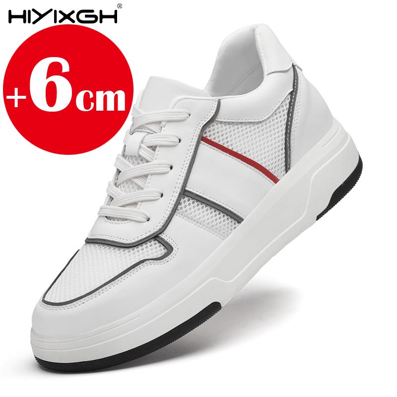 

Mesh breathable elevator shoes Comfortable high quality outdoor sports shoes Fashionable height-enhanced 6 cm hollow men s shoes 37