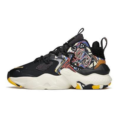 Basquiat X  Da Dao Wei Feng 2.0 Collaboration Cushioning Slip Resistant Durable Mid Top Dad Shoes Black And White Graffiti 112148080-10