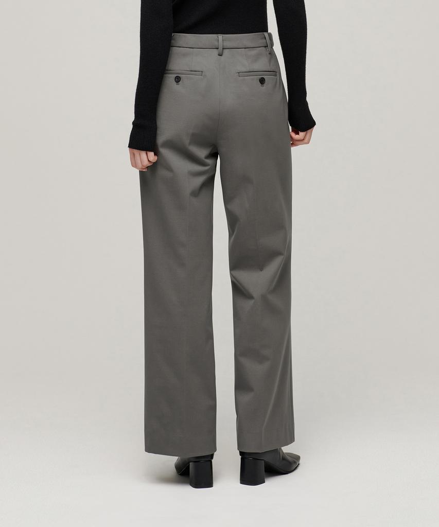 MUSINSA STANDARD WOMAN Women'S Heavyweight Fleece-Lined Wide Hidden Elastic Waist Slacks [Warm Gray]