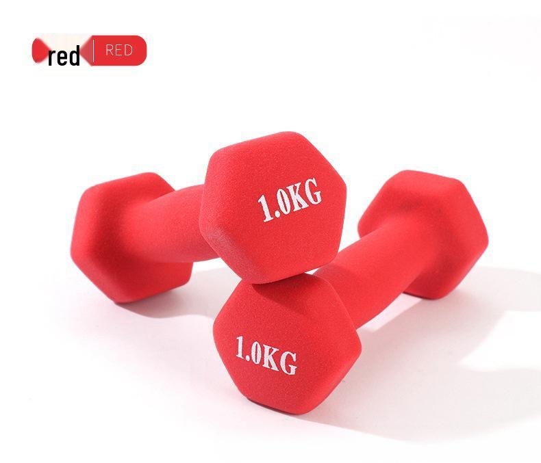 

Разноцветные гантели из пластизола - Оборудование для начинающих для йоги, стройных рук и похудения для студентов и молодых девушек 0.5KG красный