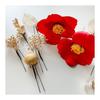 Tsubaki Hair Accessory for Coming-of-Age Ceremony, Dried Flowers, Gold Mizuhiki, Ball Kanzashi, Gold Leaf, for Graduation Ceremony, Wedding,