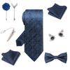Luxury Groom Tie, Pocket Square & Boutonniere Gift Set for Weddings