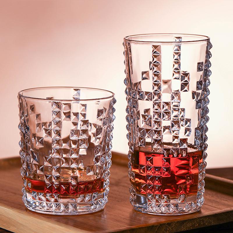 2er Sets 315ml/350ml Trinkgläser Diamantglasbecher High End Cocktail Mojito Gläser Eiskaffee Becher Wasserflasche