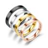 Light Luxury Ing Niche Plain Ring Titanium Steel Ring Women's 3MM Simple Glossy Ring, European and American Cross-border Hand Jewelry Wholesale