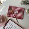 Retro Red Checkered Placemats Double Sided Napkins Christmas Dining Table Mat Coaster Food Posing Background Cloth 30x40cm