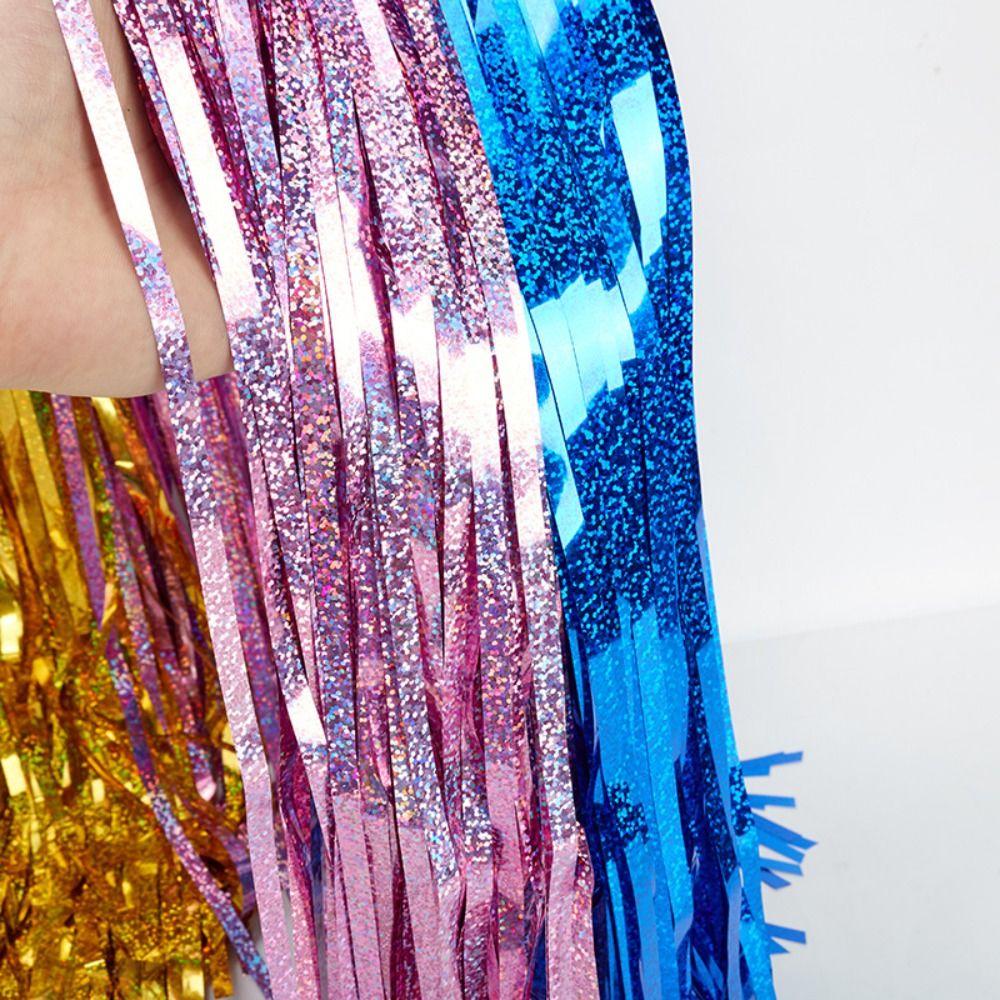 Foil Laser Christmas Wedding Prom Birthday Party Tassels Door Curtain Foil Curtain Rainwire Curtain