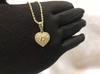 Hip Hop Unique Design Gold Nugget Diamond Cut Heart Shaped Charm Pendant Necklace  for Women/Men Jewelry