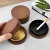 2026 New Creative Ashtray with Lid Walnut Desktop Ashtray Stainless Steel Smoking Windproof Ashtray Home Office Decoration