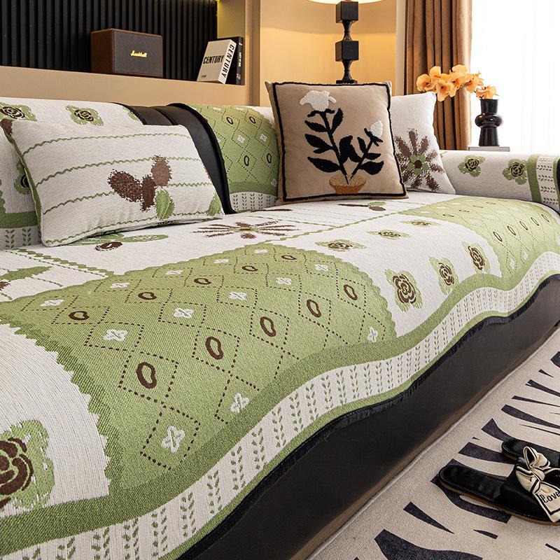 Irregular special-shaped sofa cushion 2025 four seasons new fixed non-slip cover cloth towel Chenier anti-cat scratch seat cushion