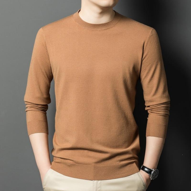 Men S Long Sleeve Knit Sweater Wool Blend Casual Winter Warm Pullover