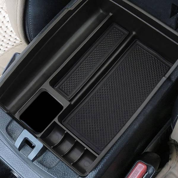 Black ABS Car Armrest Storage Box for Interior Accessories, Compatible with Ri.