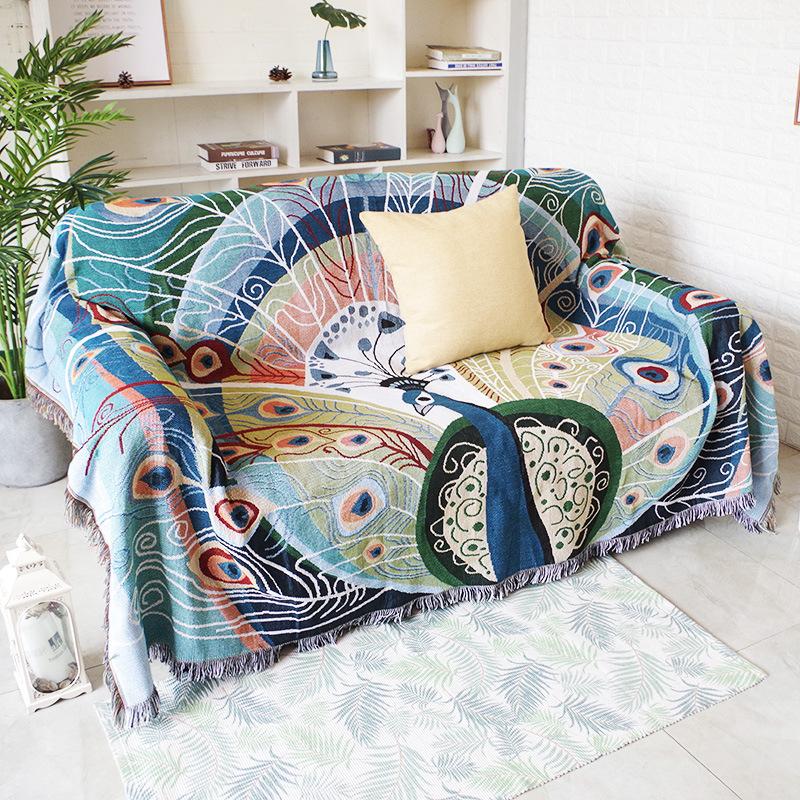 Double Side Boho Plaid Decorative Blankets For Bed Sofa Cover Camping Picnic Blanket Mat Tapestry Chair Couch Slipcover Blanket