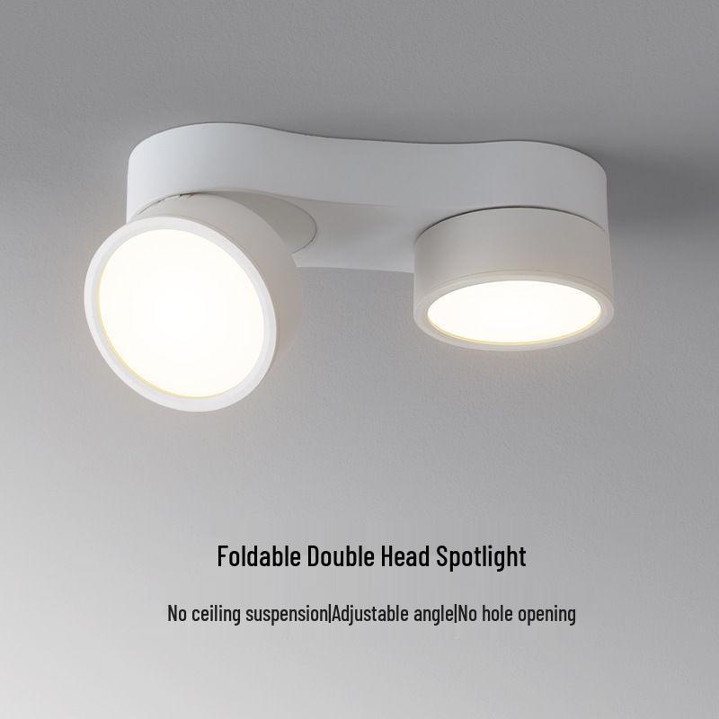 

Adjustable Angle LED Double Head Surface Mounted Spotlight - Ceiling Mounted, No-Hole Downlight, Mainless Lighting