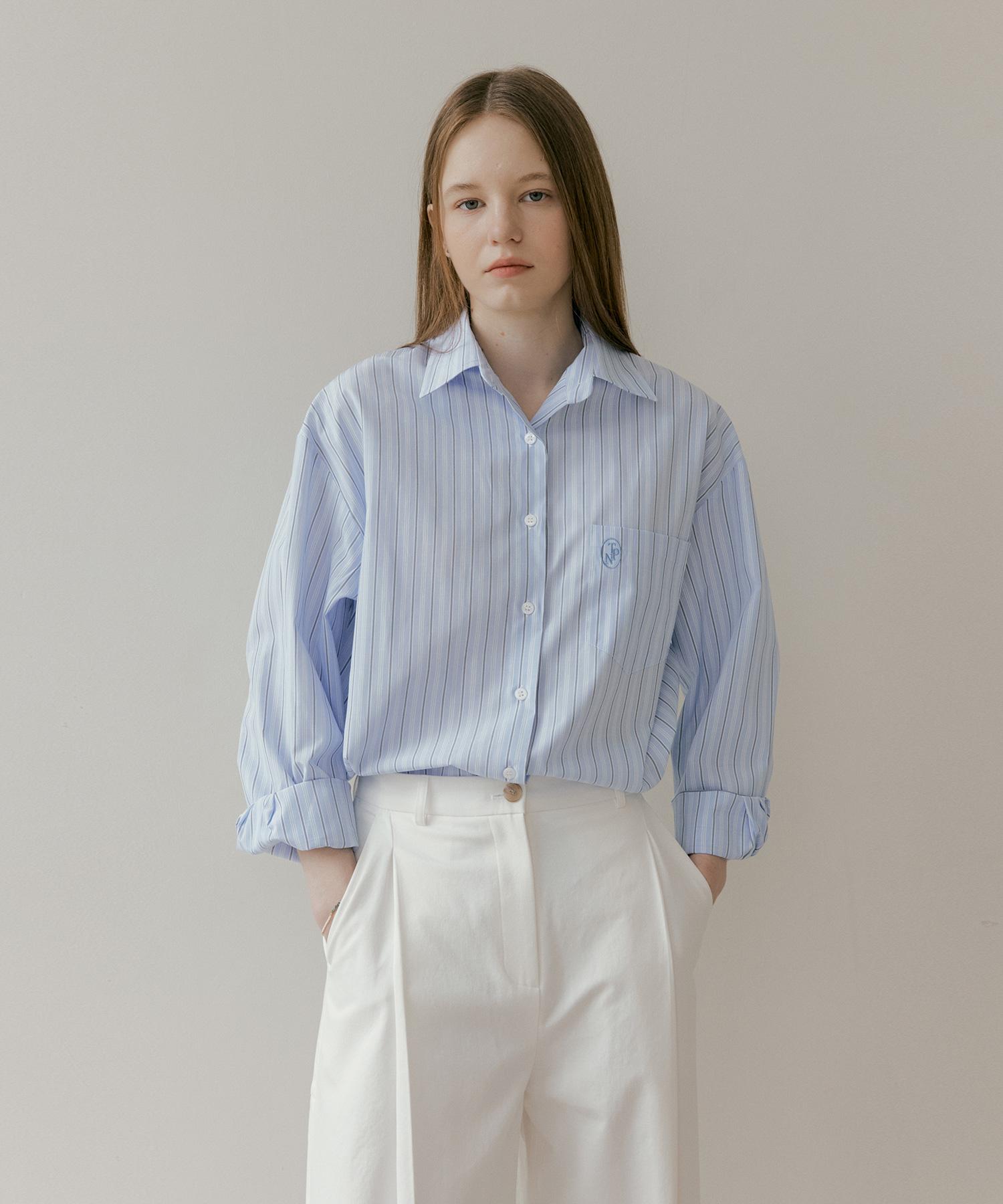 The Penny Basic Stichwork Shirt - Blue Free/Free