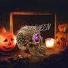 Halloween Gothic Glowing Skull, Human Skull with LED Light Up Glowing Eyes, Lighted Novelty Resin Statue, for Indoor Bar Holiday Horror Haunted House