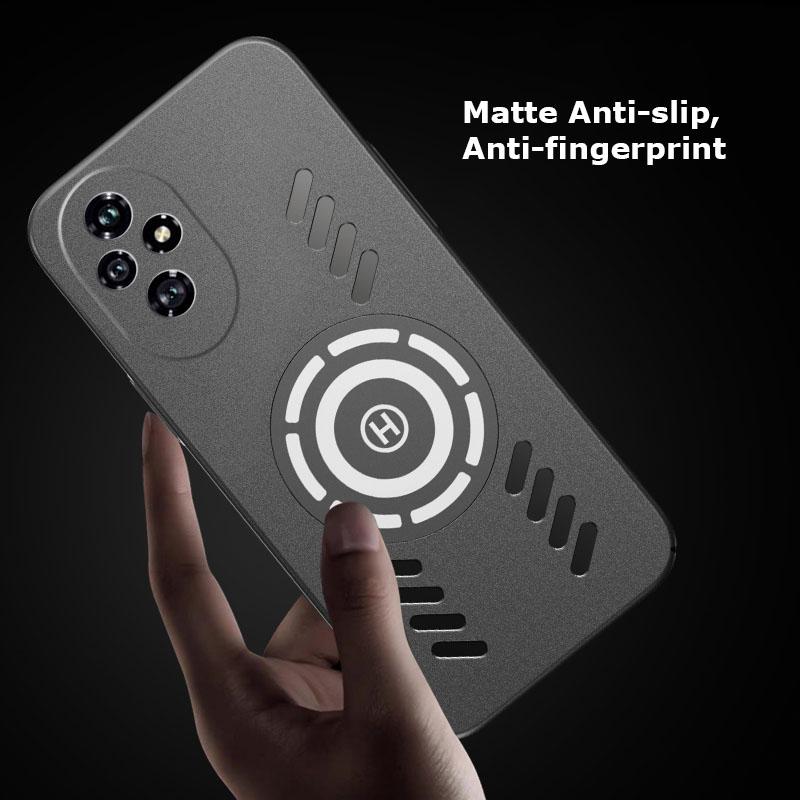 For Honor 200 100 Pro Rock Sand Ice Magnetic Heat Dissipation Matte Anti-fingerprint PC Case Breathable Cooling Anti-slip Cover Shell