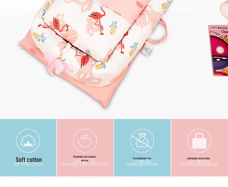 100% Cotton Satin Baby Crib: Foldable Newborn Sleeping Bed, Multifunctional Bionic Bed
