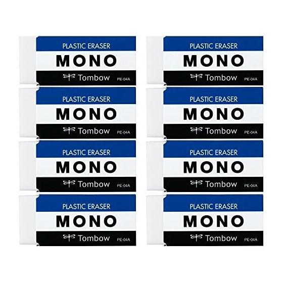 Tombow Pencil MONO Eraser PE04 for elementary school students and above (standard size perfect for lower grades) 8 pieces JCA-811AZ