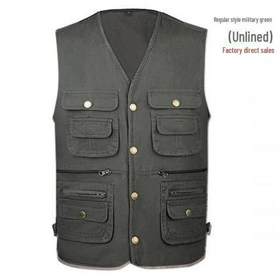 Men's Multi-Pocket Fishing Vest for Spring & Autumn - Ideal for Middle-Aged & Elderly