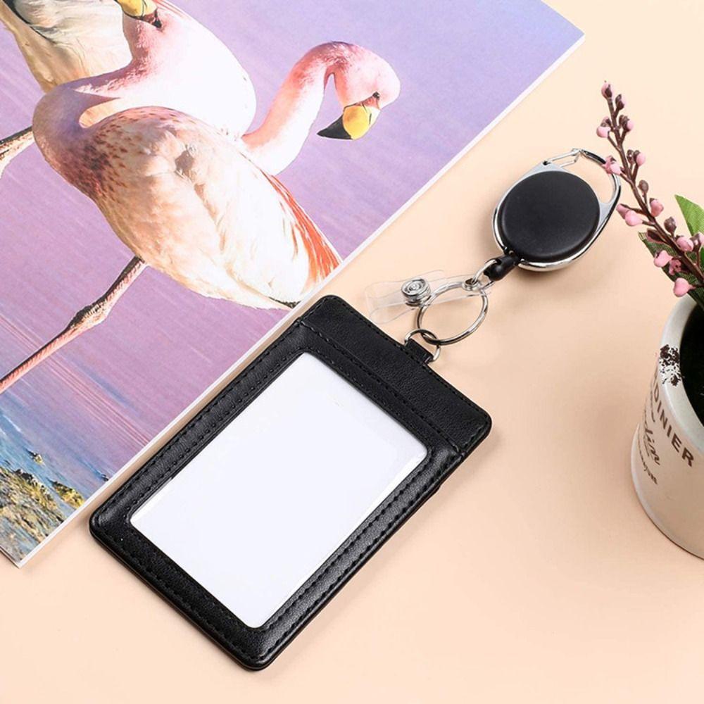 Black Retractable Key Chain Card Case Lanyard Name Card Badge Gift Badge Holder Hospital