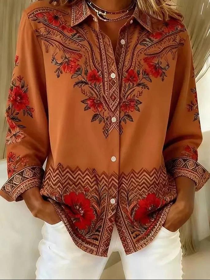 2025 TEMU 3D Print Women's Autumn Shirt - Trendy European & American Style