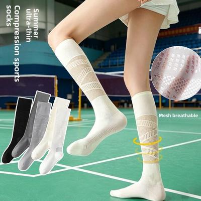 Sports Pressure Short Socks for Women - Summer Lightweight Tennis Socks for Badminton, Fitness, Running, Rope Skipping, Yoga - Long Tube Socks