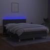 Maison Exclusive - Sommier à lattes de lit et matelas et LED Gris foncé 140x200 cm