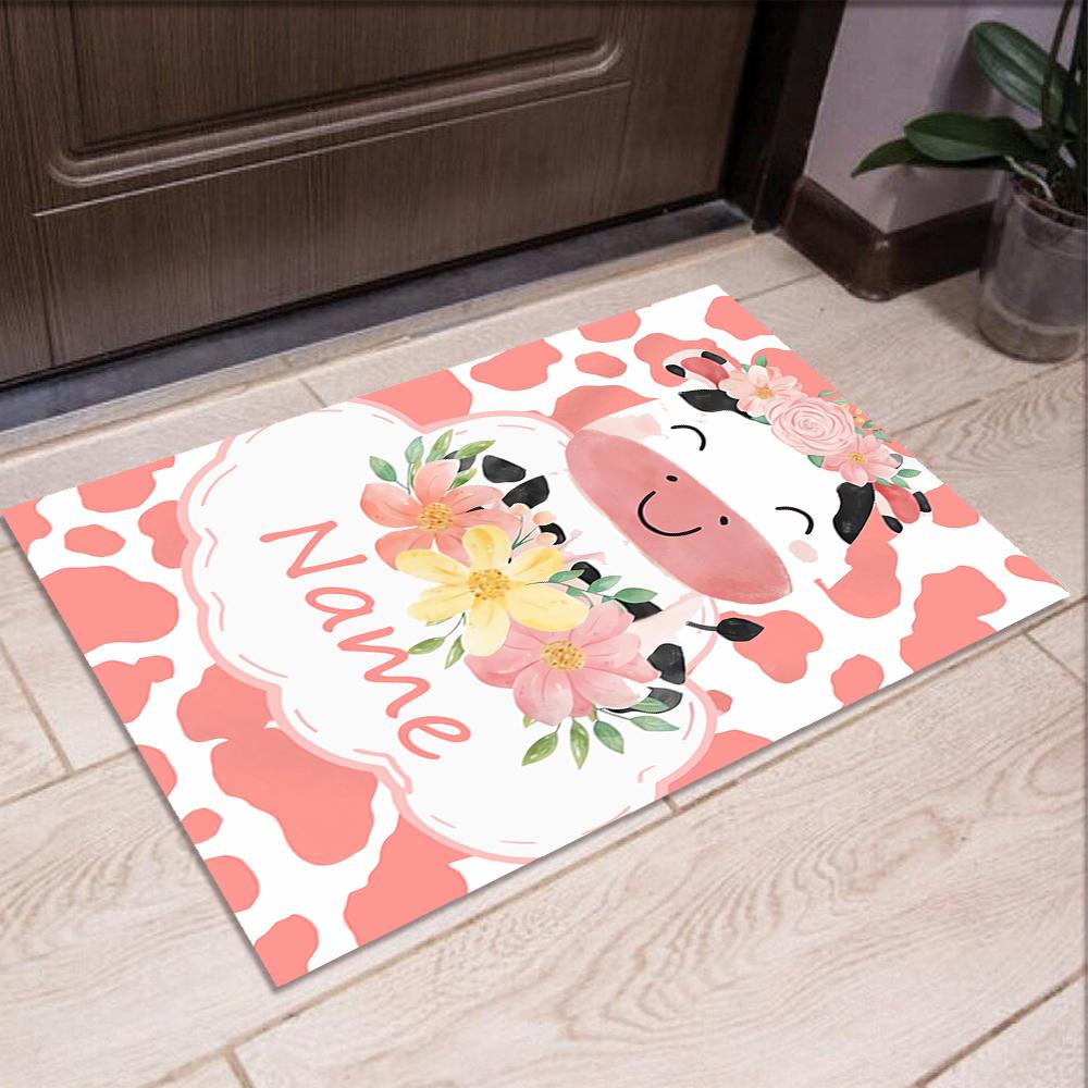 Tappeto Personalizzato con Stampa Mucca, Tappeto per Sedia da Ufficio Soggiorno Camera da Letto Cucina Decorazioni Regali.