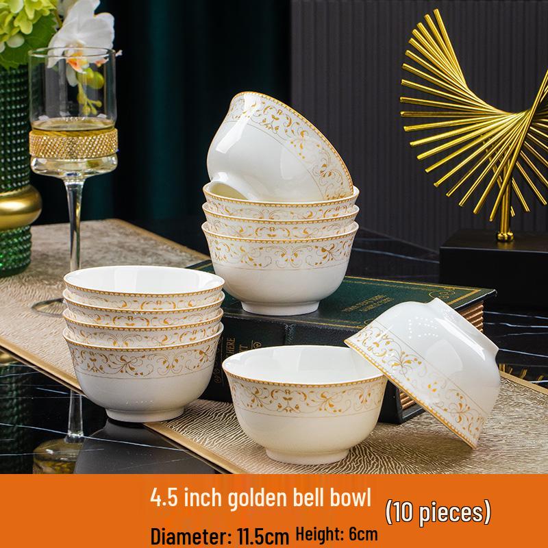 Sun Island Goldrand Bone China Tiefer Teller: Suppen-, Abendessen-, Reis- und Dessertteller - Elegantes Keramikgeschirr.