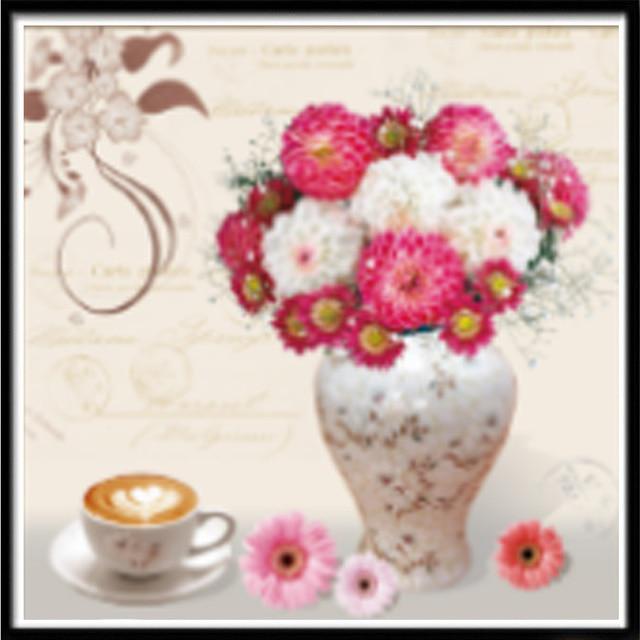 Pittura diamante 5D Fai da te Paesaggio Fiore Colore Rosa Ricamo diamante Ricamo diamante