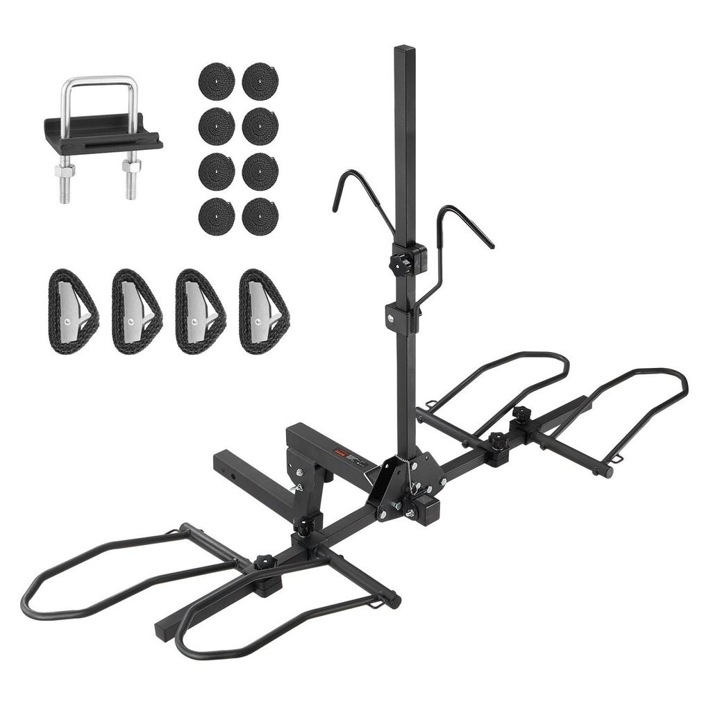 Hitch Mount Bike Rack, 2-Bike Platform Style, 160 LBS Max Capacity Bike Rack Hitch for 2-inch Receiver, Titling and Folding Bike Carrier with Tires Up