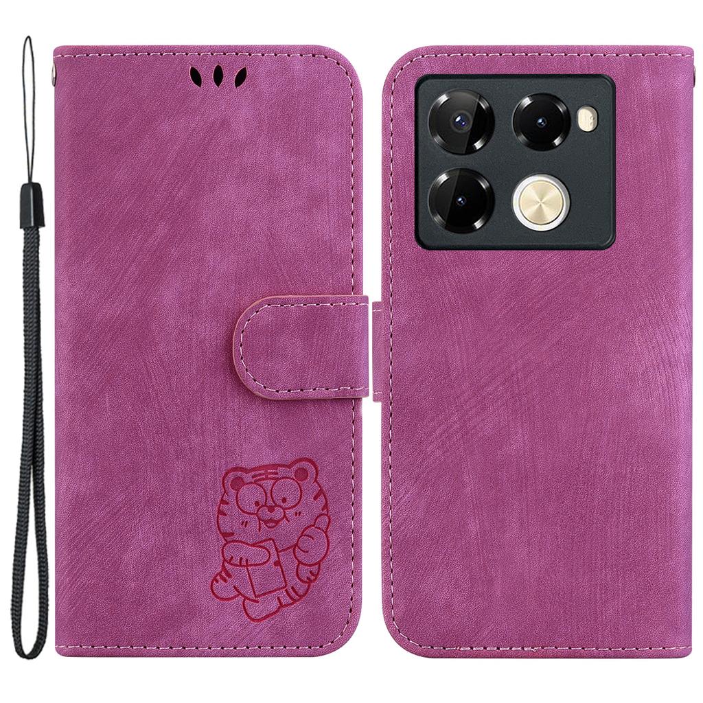 For Infinix Note 40 Pro 5G/Note 40 Pro+ Case Little Tiger Imprint Leather Wallet Phone Cover