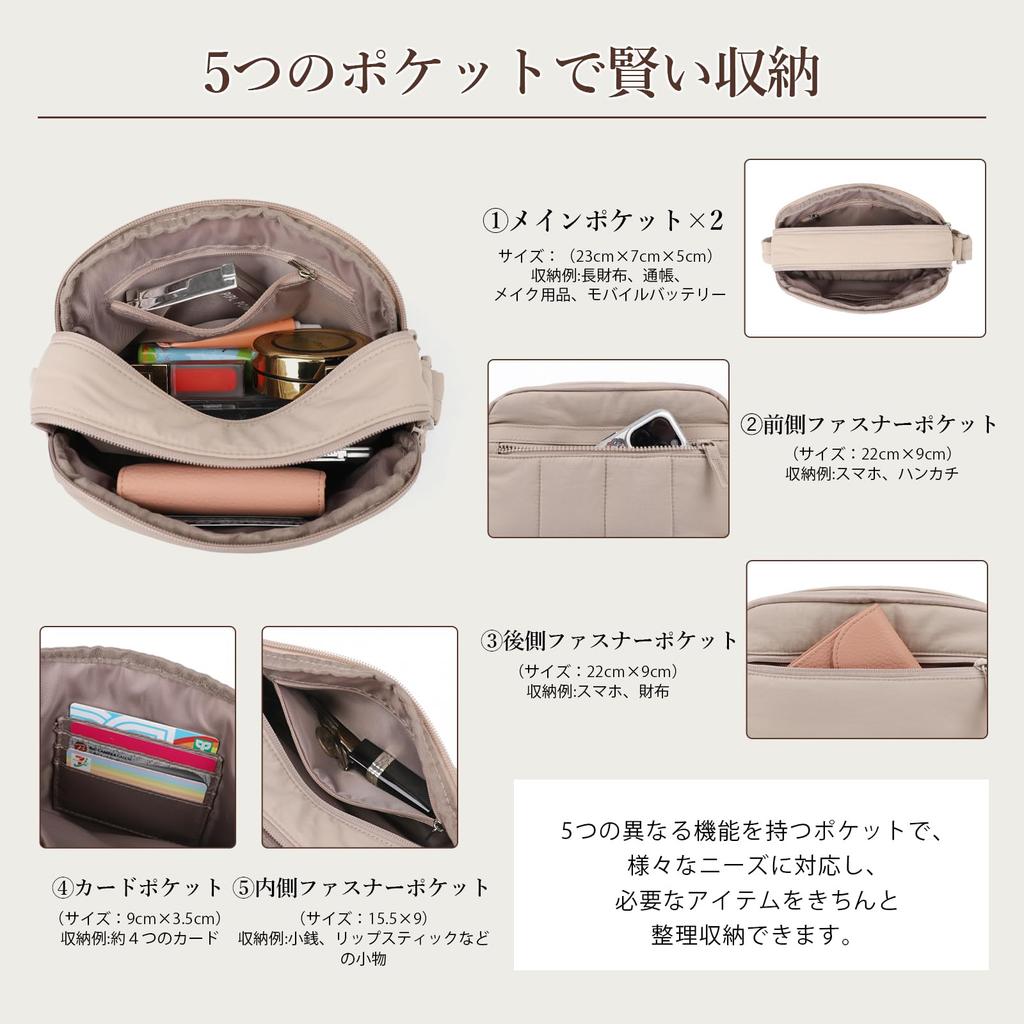 MoreFarther Damen Umhängetasche, Klein, Großes Fassungsvermögen, Crossbody, Nylon Mini Tasche, Stilvoll, Einfach, Kompakt, Reisen, Organisieren, Muttertasche,
