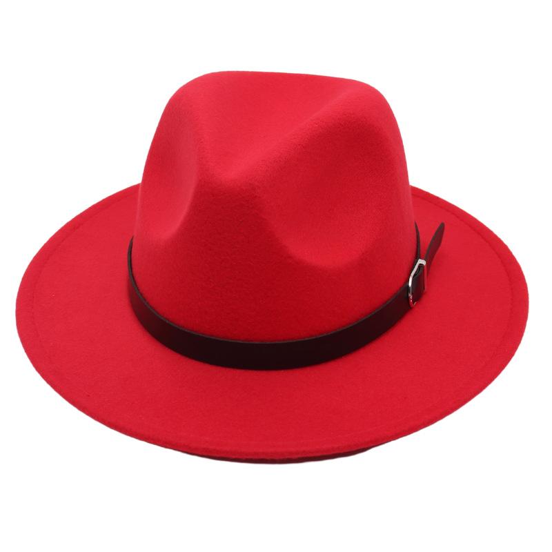 Elegante Zylinderhüte für Kinder, Gürtelschnalle, Amerikanischer Filzhut, Wollhut für Eltern und Kinder im Freien, Jazzhut mit breiter Krempe, Für Männer und Frauen