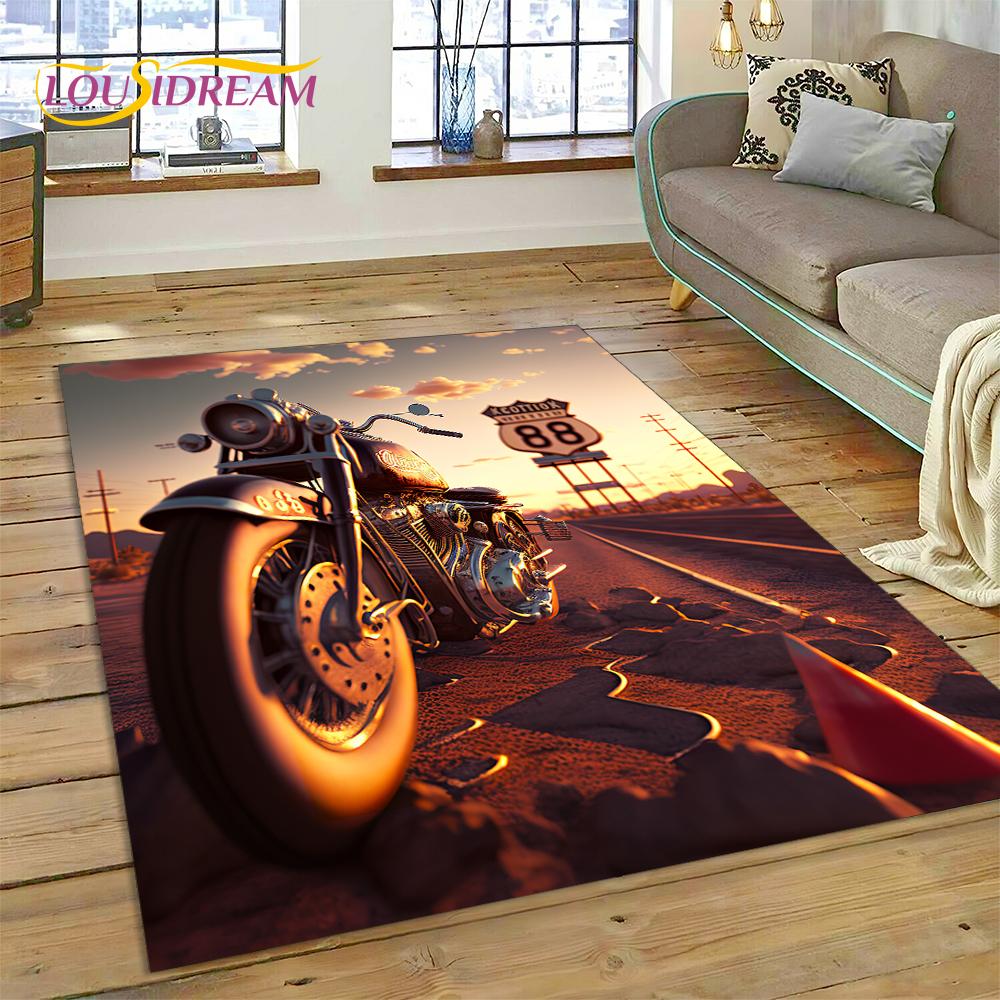 Motocross Motorcycle Modern Rug Carpet for Living Room Bedroom Home Decor,Floor Mat Non-slip Decoration for Sofa Kitchen doormat