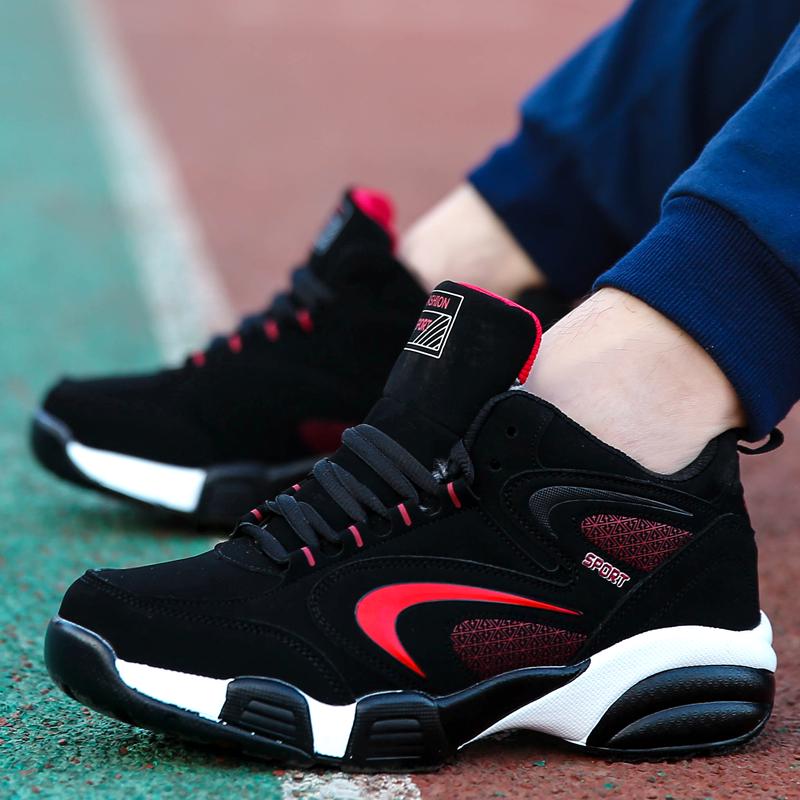 Casual Sneakers Men Anti-slip Breathable Outdoor Lace-up Soft Men Shoes Women Thick-soled Plush Wear-resistant Running Shoes Men