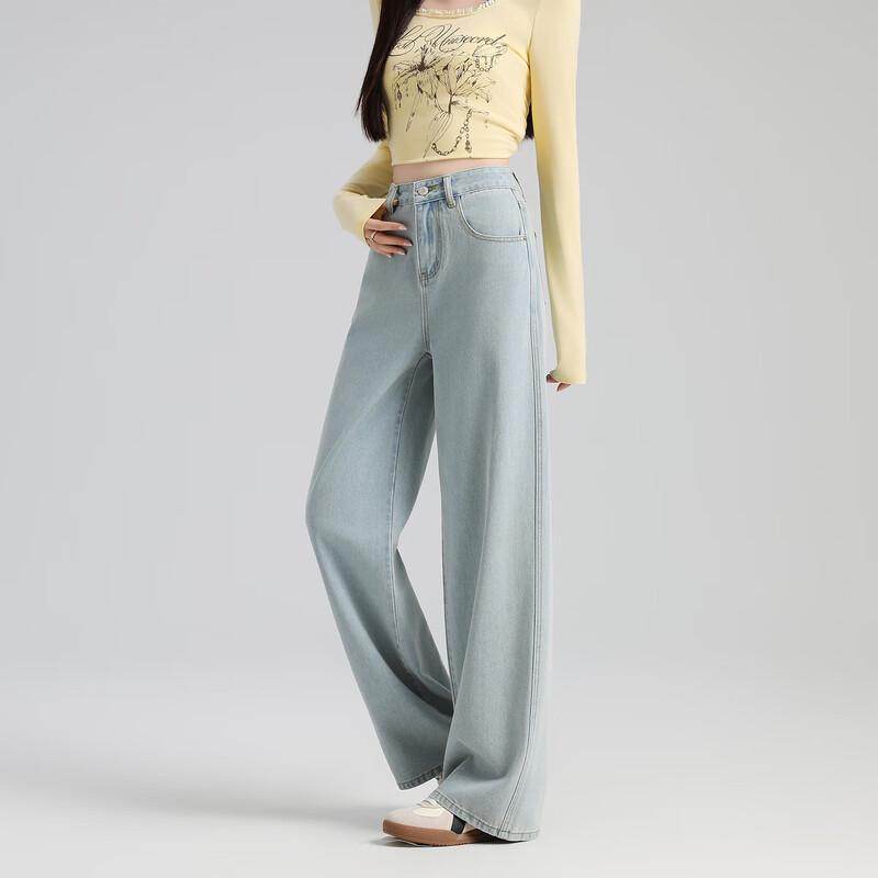 TonLion Women s Back Pocket Bow Detail Loose Fit Denim Jeans 27