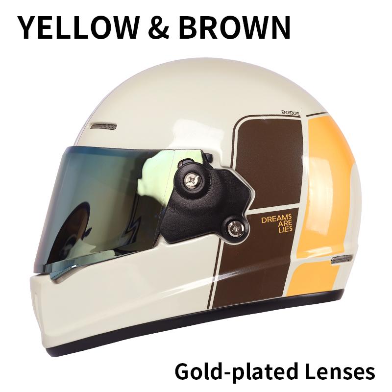 Unisex Retro Full Face Motorcycle Helmet 3C DOT Certified Four Seasons Cruise Multiple Design Options for Men And Women