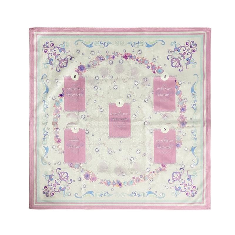 Pinks Tarots Tablecloth Altars Cloth Card Reading Astrologys Tablecloth Divinations Card Cloth Tapestry Wall Decoration 1